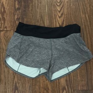 Lululemon Athletica Gray and Black Athletic Shorts
High rise; 4 inch